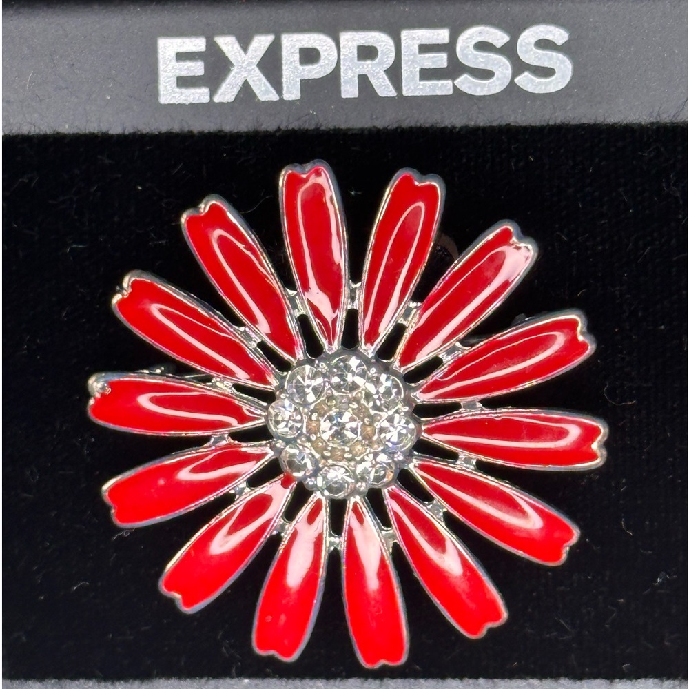 Express Red Flower Brooch
